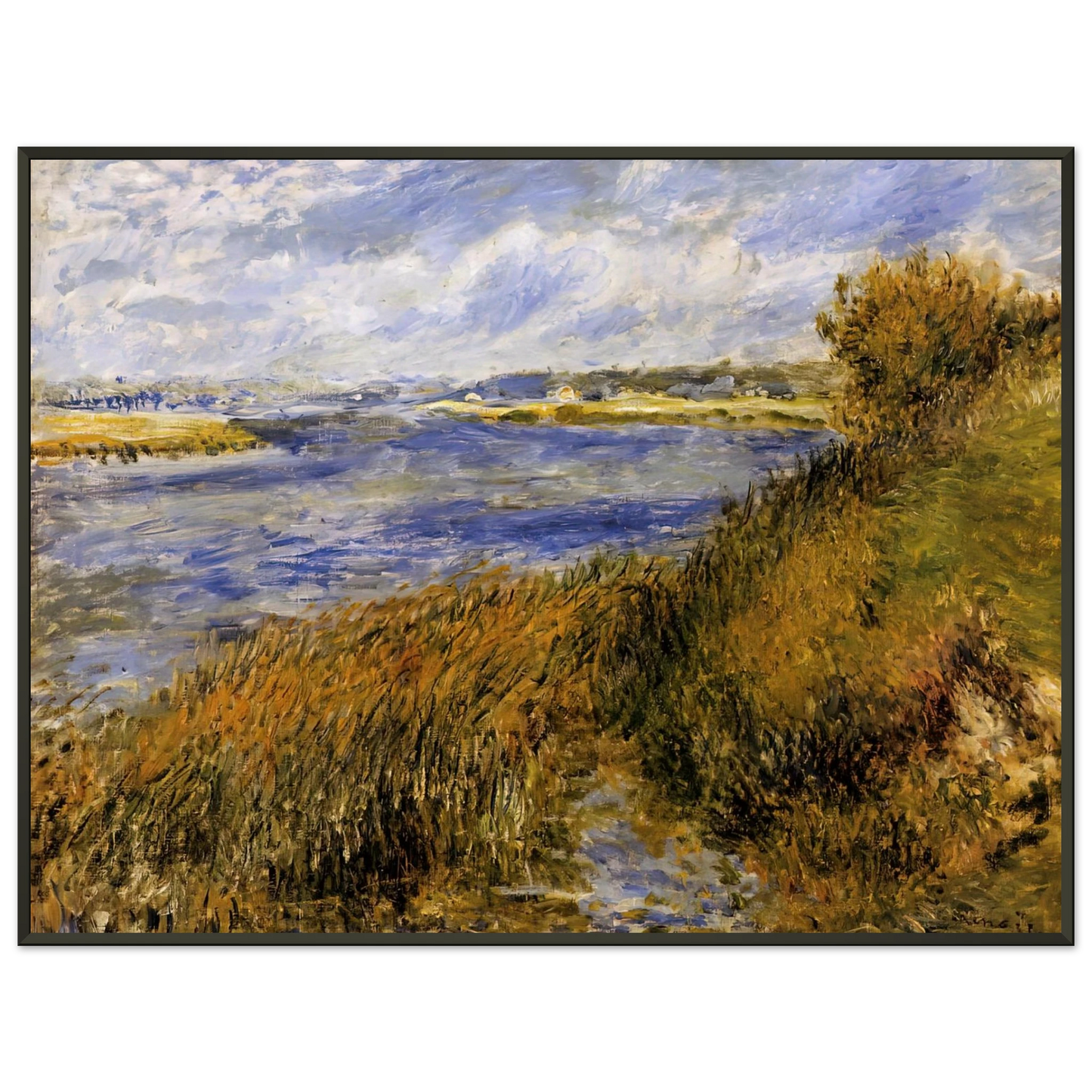 PierreAuguste Renoir  The Banks of the Seine at Champrosay Framed Art Print  - Aluminum Frame - 40x50 cm / 16x20 inches
