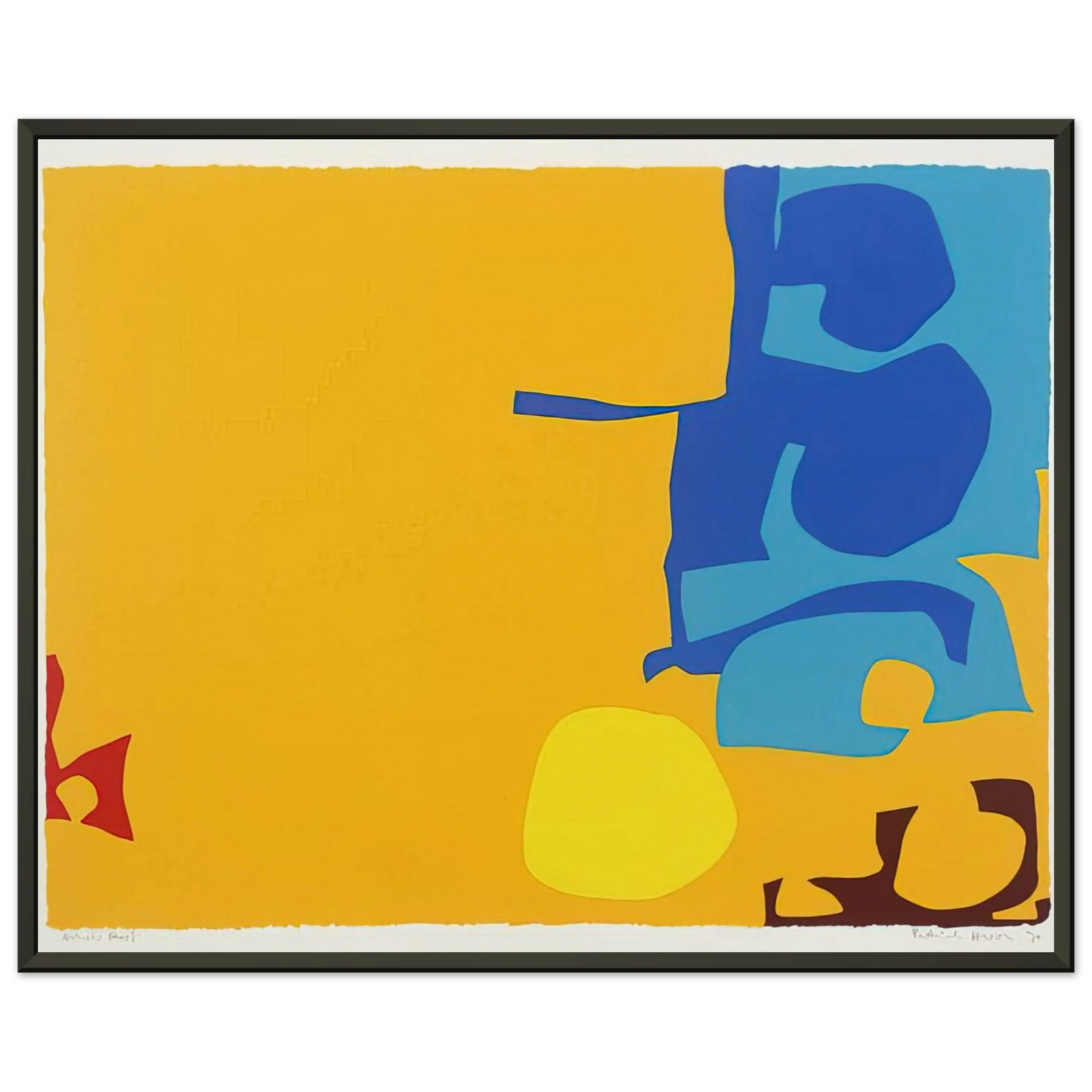 Patrick Heron  Blues Dovetailed in Yellow  1970 Framed Art Print  - Aluminum Frame - 40x50 cm / 16x20 inches