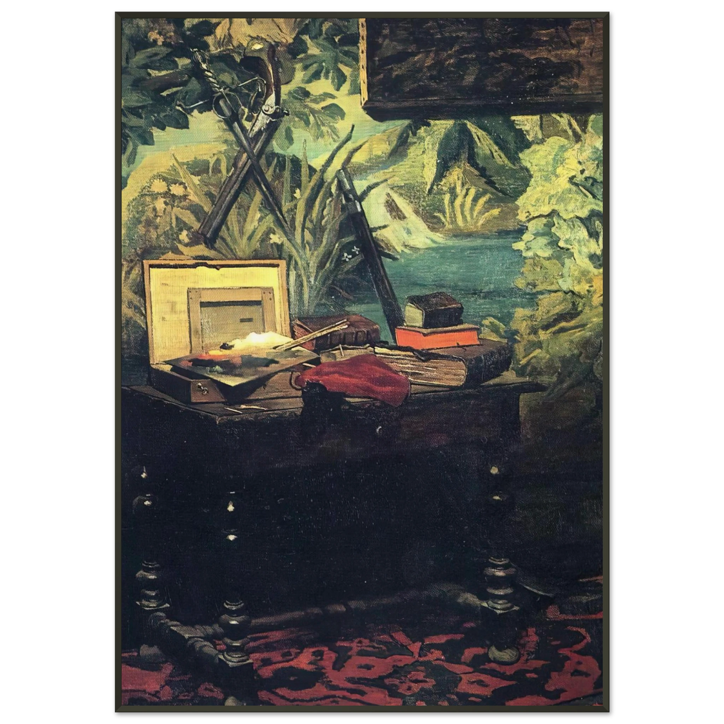 claude monet  A Corner of the Studio Framed Art Print  - Aluminum Frame - 21x29.7 cm / 8x12"