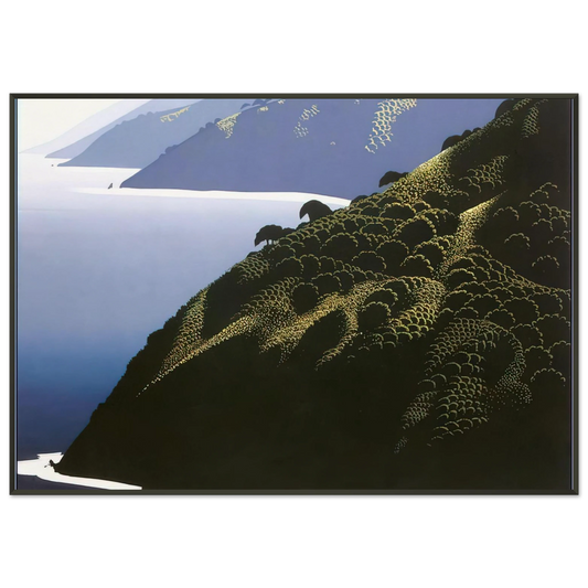 Eyvind Earle  Big Sur Calm Framed Art Print  - Aluminum Frame - 21x29.7 cm / 8x12"