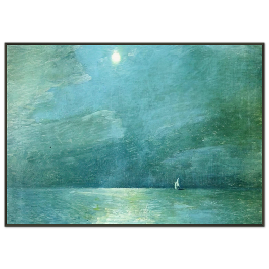 Childe Hassam  Moonlight on the Sound Framed Art Print  - Aluminum Frame - 21x29.7 cm / 8x12"