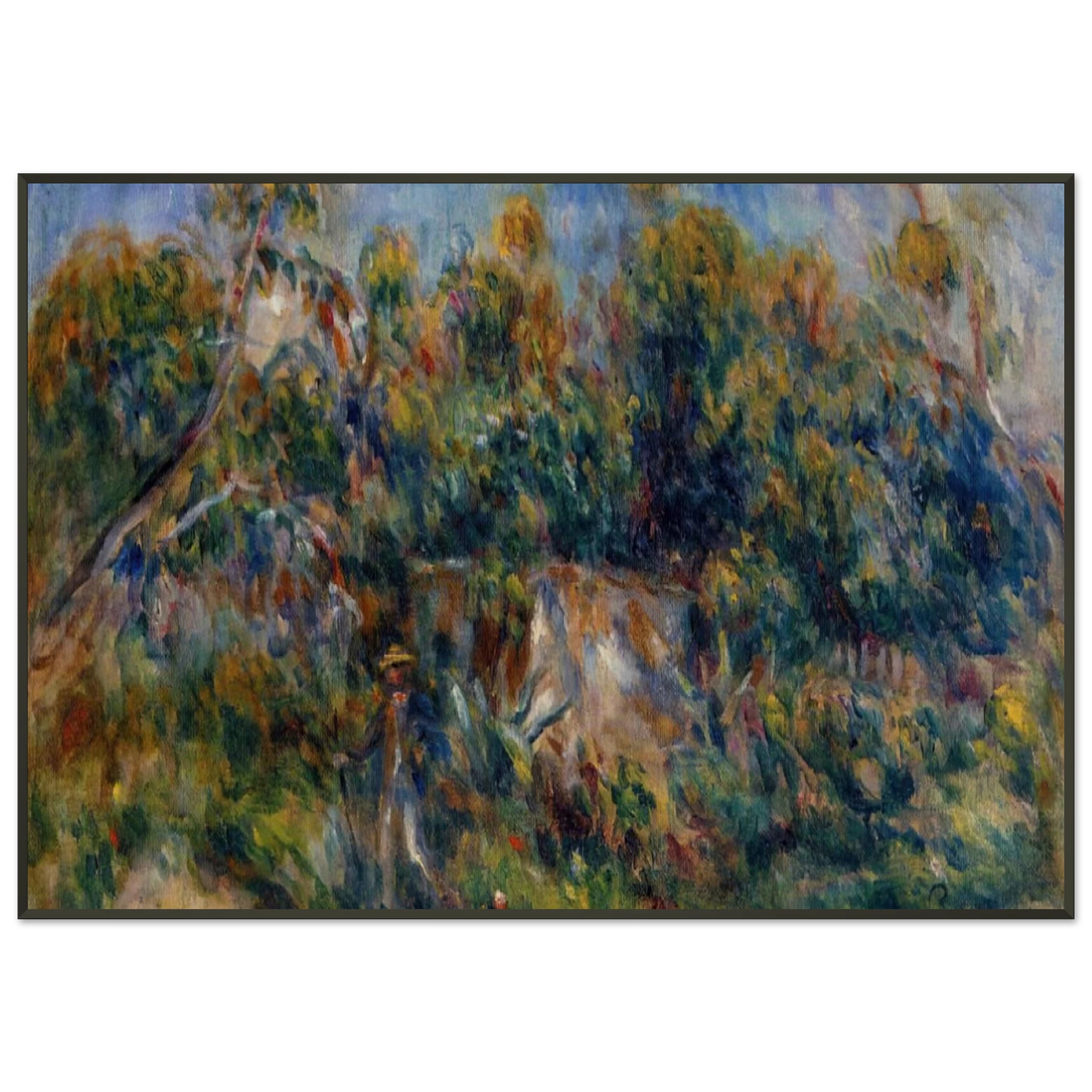 PierreAuguste Renoir  The Painter Taking a Stroll at Cagnes Framed Art Print  - Aluminum Frame - 21x29.7 cm / 8x12"