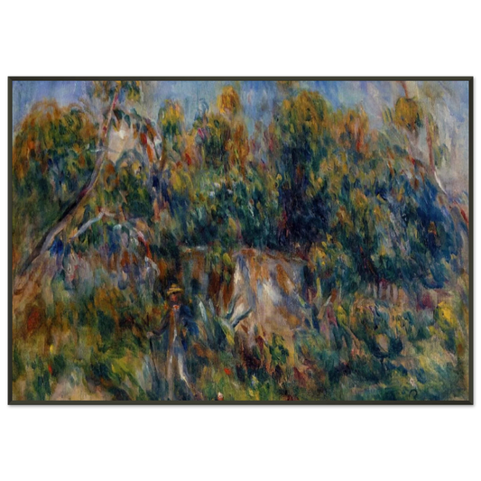 PierreAuguste Renoir  The Painter Taking a Stroll at Cagnes Framed Art Print  - Aluminum Frame - 21x29.7 cm / 8x12"