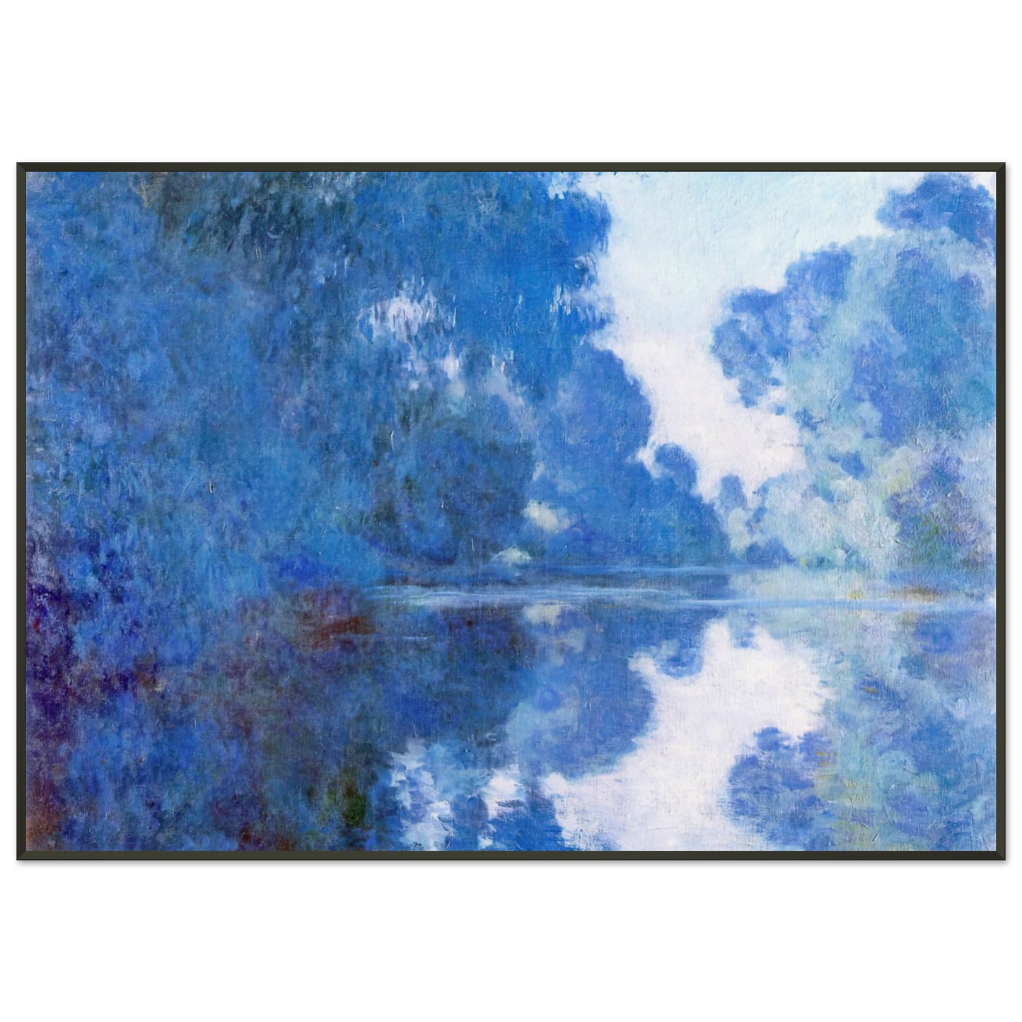claude monet  Morning on the Seine Framed Art Print  - Aluminum Frame - 21x29.7 cm / 8x12"