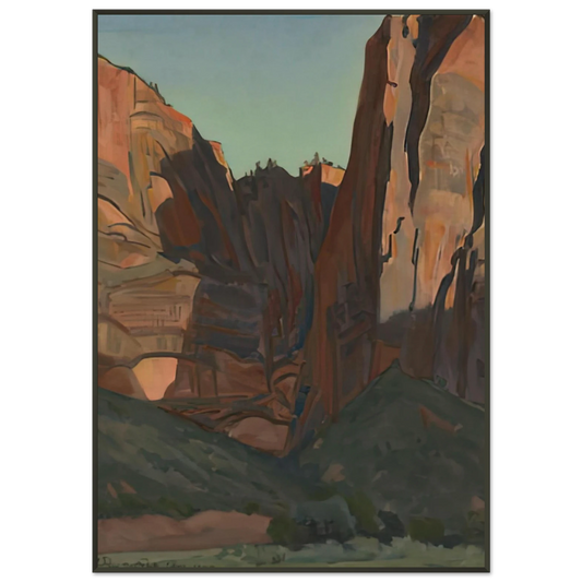 Maynard Dixon  NOTCH IN THE WALL ZION NATIONAL PARK AUGUST 1933 1933 Framed Art Print  - Aluminum Frame - 21x29.7 cm / 8x12"