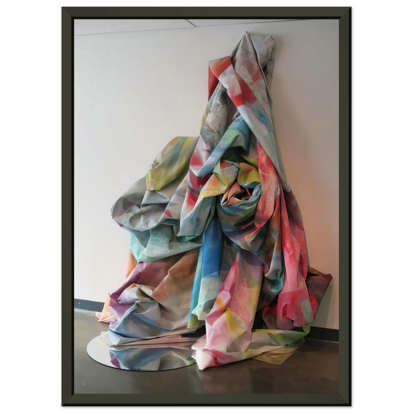 Sam Gilliam  Wall Cascade with Mirror Framed Art Print  - Aluminum Frame - 70x100 cm / 28x40 inches