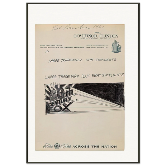 Edward Ruscha  TRADEMARCK SKETCH 1961 Framed Art Print  - Aluminum Frame - 21x29.7 cm / 8x12"
