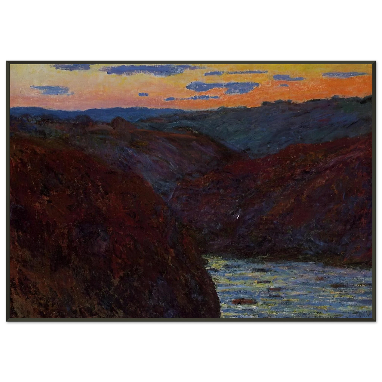 claude monet  Valley of the Creuse Sunset Framed Art Print  - Aluminum Frame - 21x29.7 cm / 8x12"