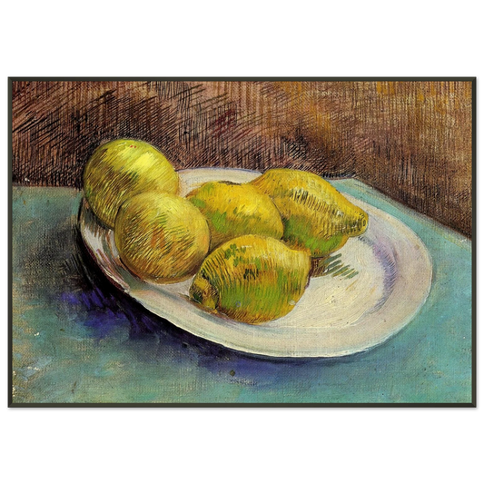 Vincent van Gogh  Still Life with Lemons on a Plate Framed Art Print  - Aluminum Frame - 21x29.7 cm / 8x12"