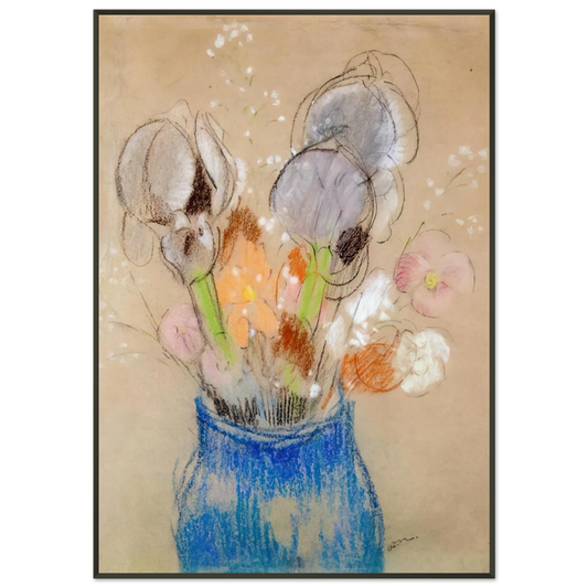 Odilon Redon  BOUQUET OF FLOWERS 4 Framed Art Print  - Aluminum Frame - 21x29.7 cm / 8x12"