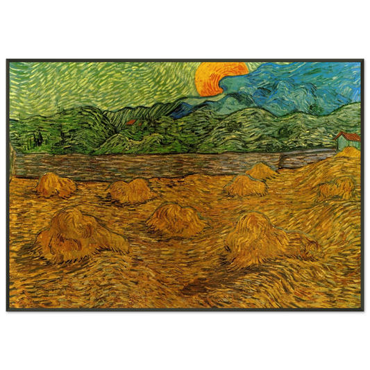 Vincent van Gogh  Evening Landscape with Rising Moon Framed Art Print  - Aluminum Frame - 21x29.7 cm / 8x12"