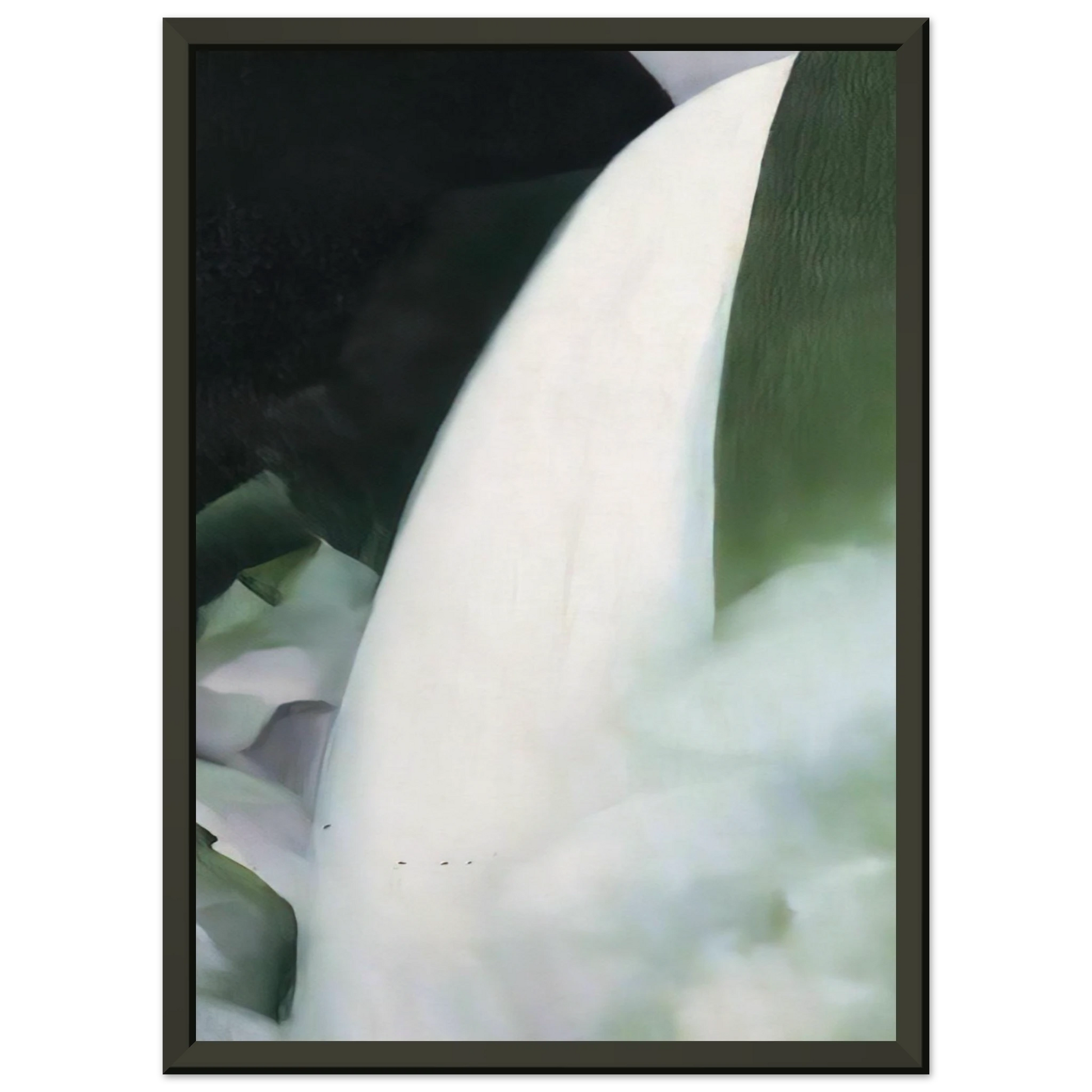 Georgia OKeeffe  Green and White Framed Art Print  - Aluminum Frame - 40x50 cm / 16x20 inches