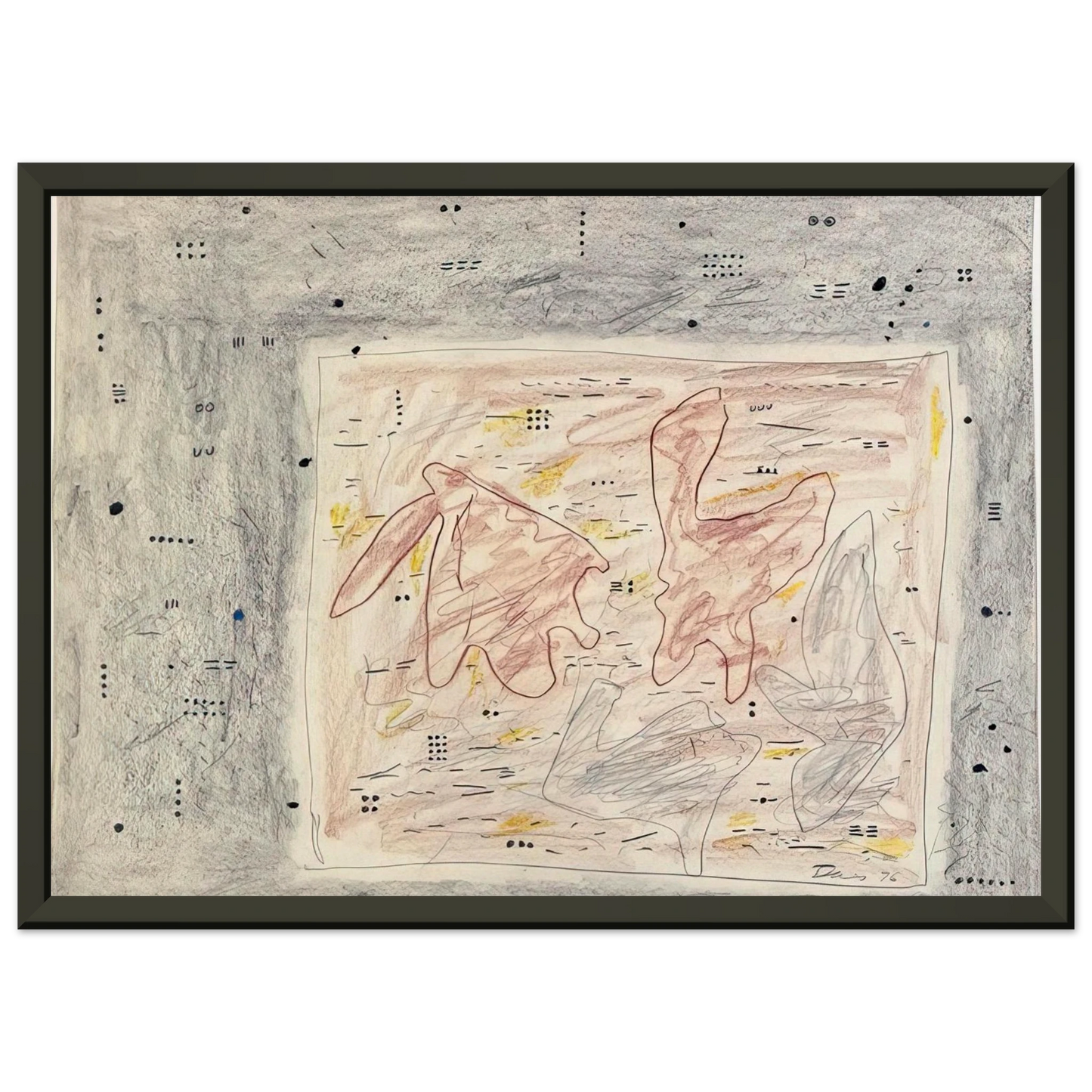 Gene Davis  Eskimo Map  1976 Framed Art Print  - Aluminum Frame - 60x80 cm / 24x32 inches