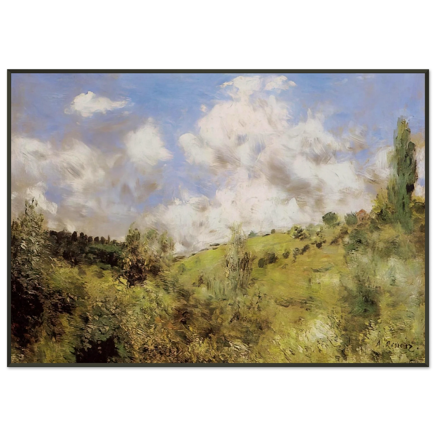 PierreAuguste Renoir  Strong Wind Gust of Wind Framed Art Print  - Aluminum Frame - 21x29.7 cm / 8x12"