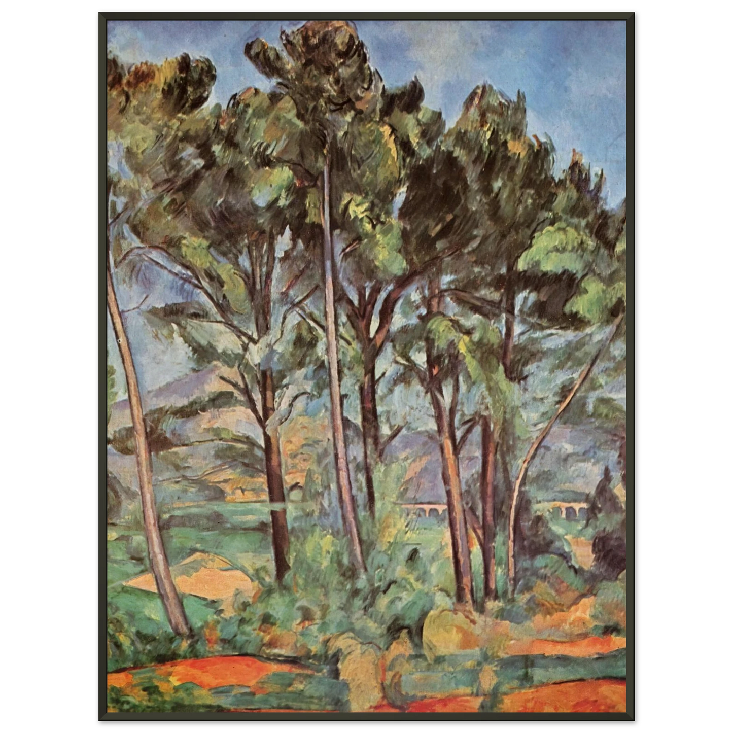 Paul Cezanne  Pine and Aqueduct Framed Art Print  - Aluminum Frame - 70x100 cm / 28x40 inches