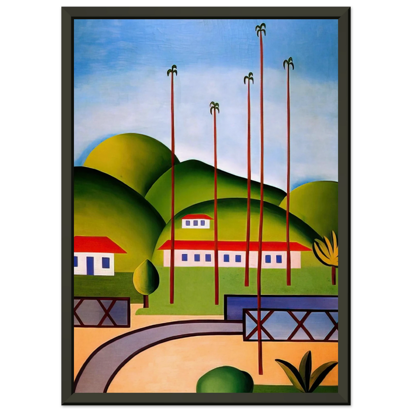 Tarsila do Amaral  Palm Trees Framed Art Print  - Aluminum Frame - 70x100 cm / 28x40 inches