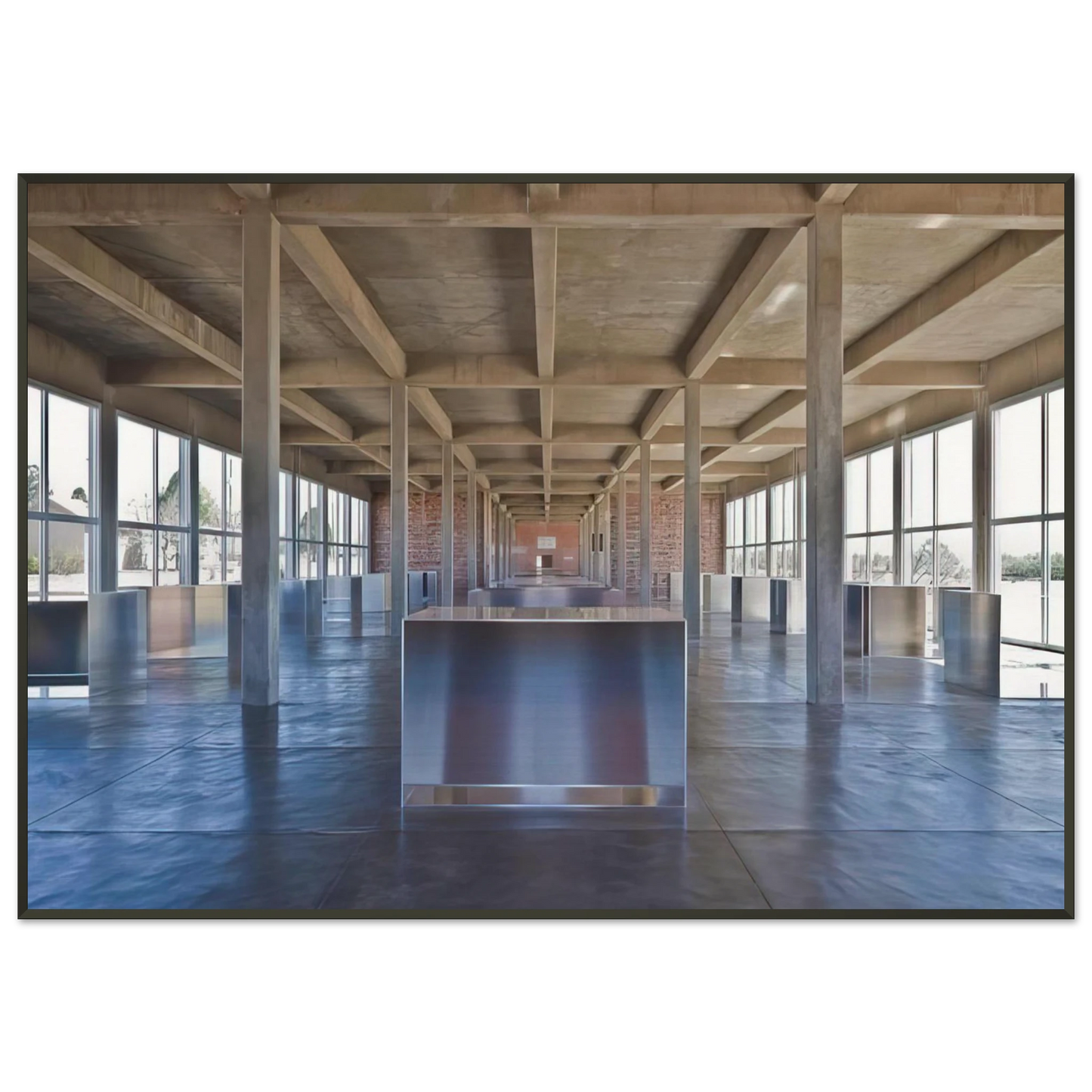 Donald Judd  Untitled 100 Untitled Works in Mill Aluminium  1986 Framed Art Print  - Aluminum Frame - 21x29.7 cm / 8x12"