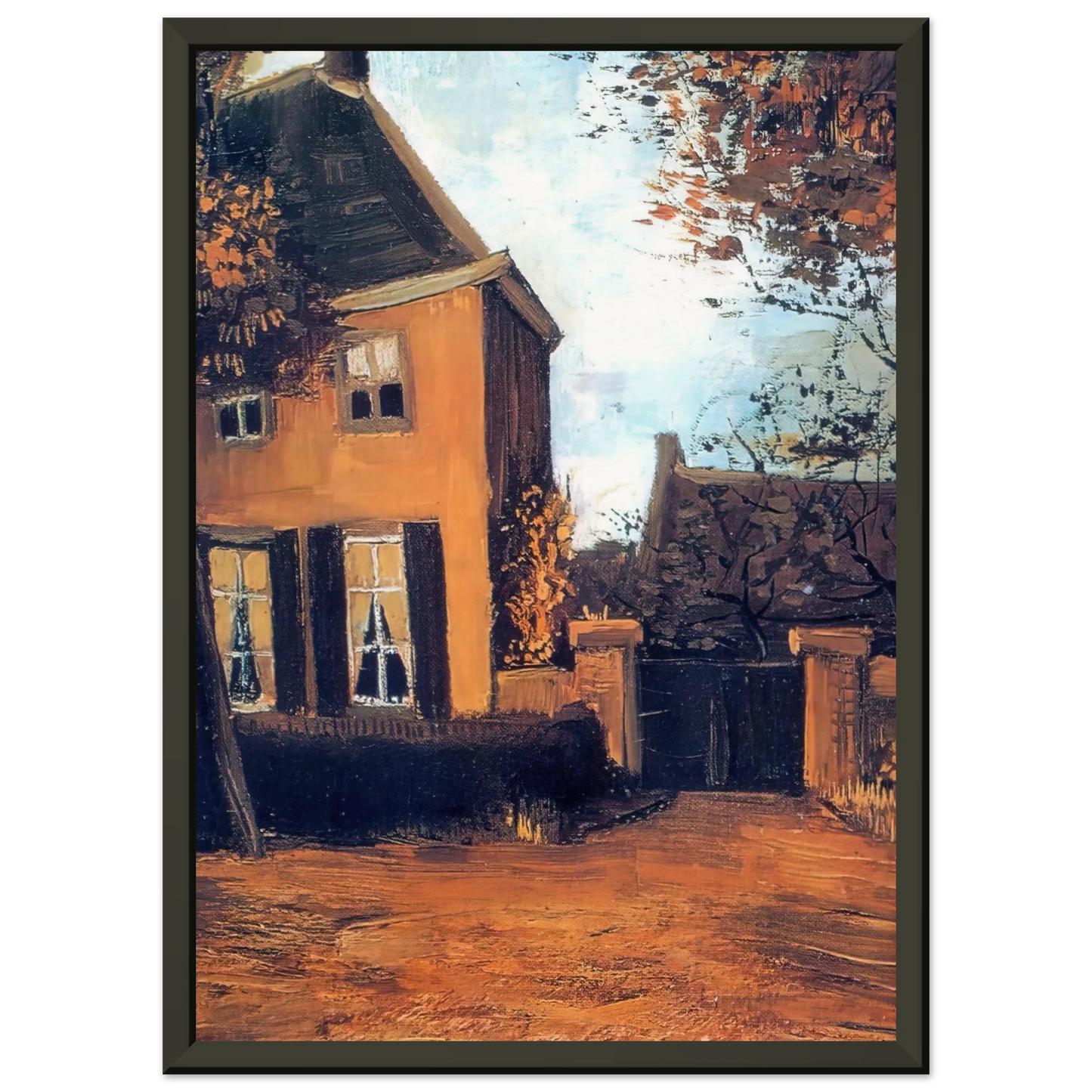 Vincent van Gogh  The Vicarage at Nuenen Framed Art Print  - Aluminum Frame - 40x50 cm / 16x20 inches