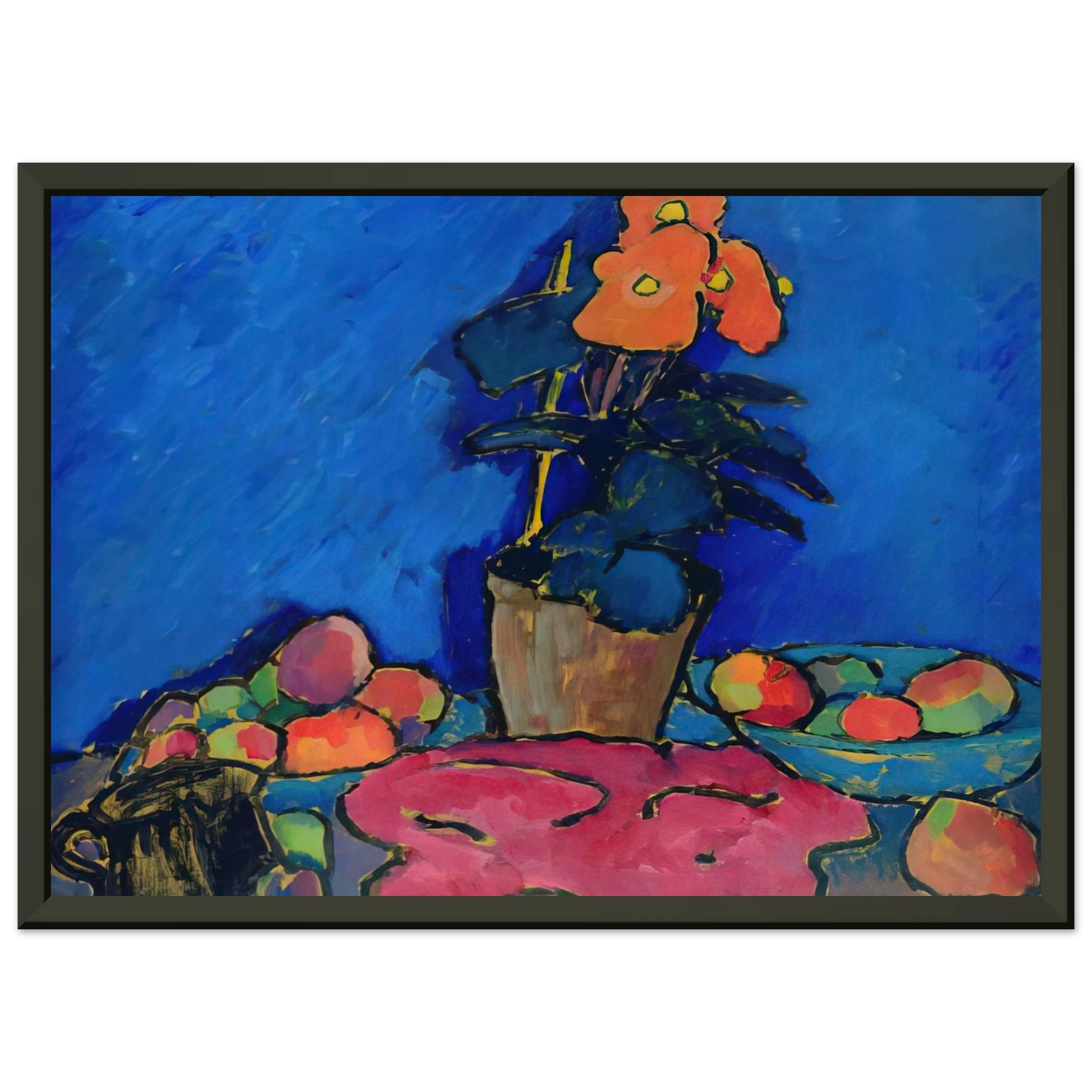 Alexej von Jawlensky  STILL LIFE WITH BEGONIA 1911 Framed Art Print  - Aluminum Frame - 70x100 cm / 28x40 inches