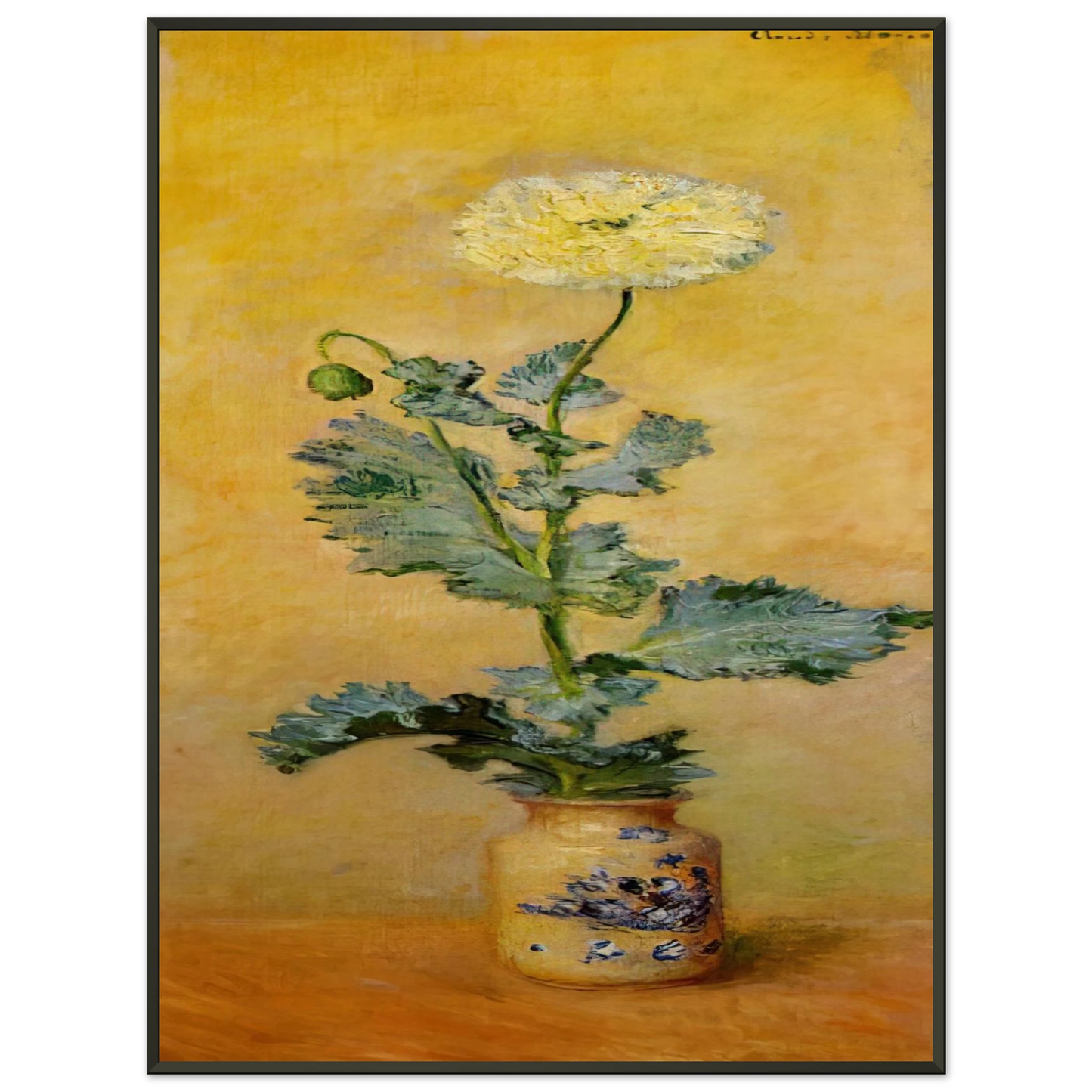 claude monet  White Poppy Framed Art Print  - Aluminum Frame - 60x80 cm / 24x32 inches