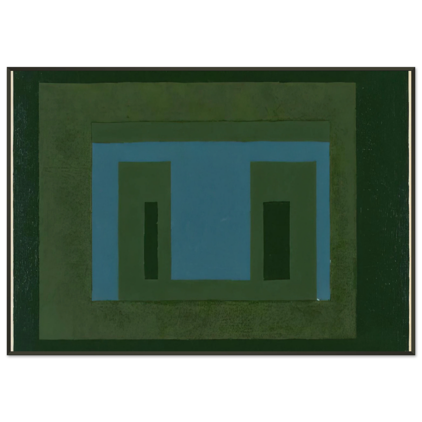 Josef Albers  VARIANT ADOBE 1962 Framed Art Print  - Aluminum Frame - 21x29.7 cm / 8x12"