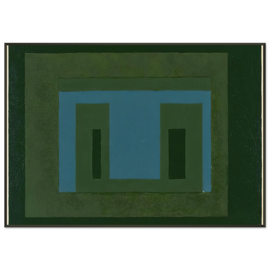 Josef Albers  VARIANT ADOBE 1962 Framed Art Print  - Aluminum Frame - 21x29.7 cm / 8x12"