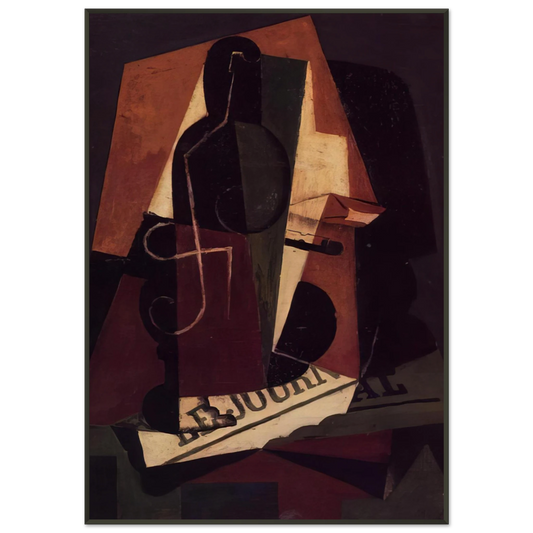Juan Gris  BOTTLE AND GLASS Framed Art Print  - Aluminum Frame - 21x29.7 cm / 8x12"