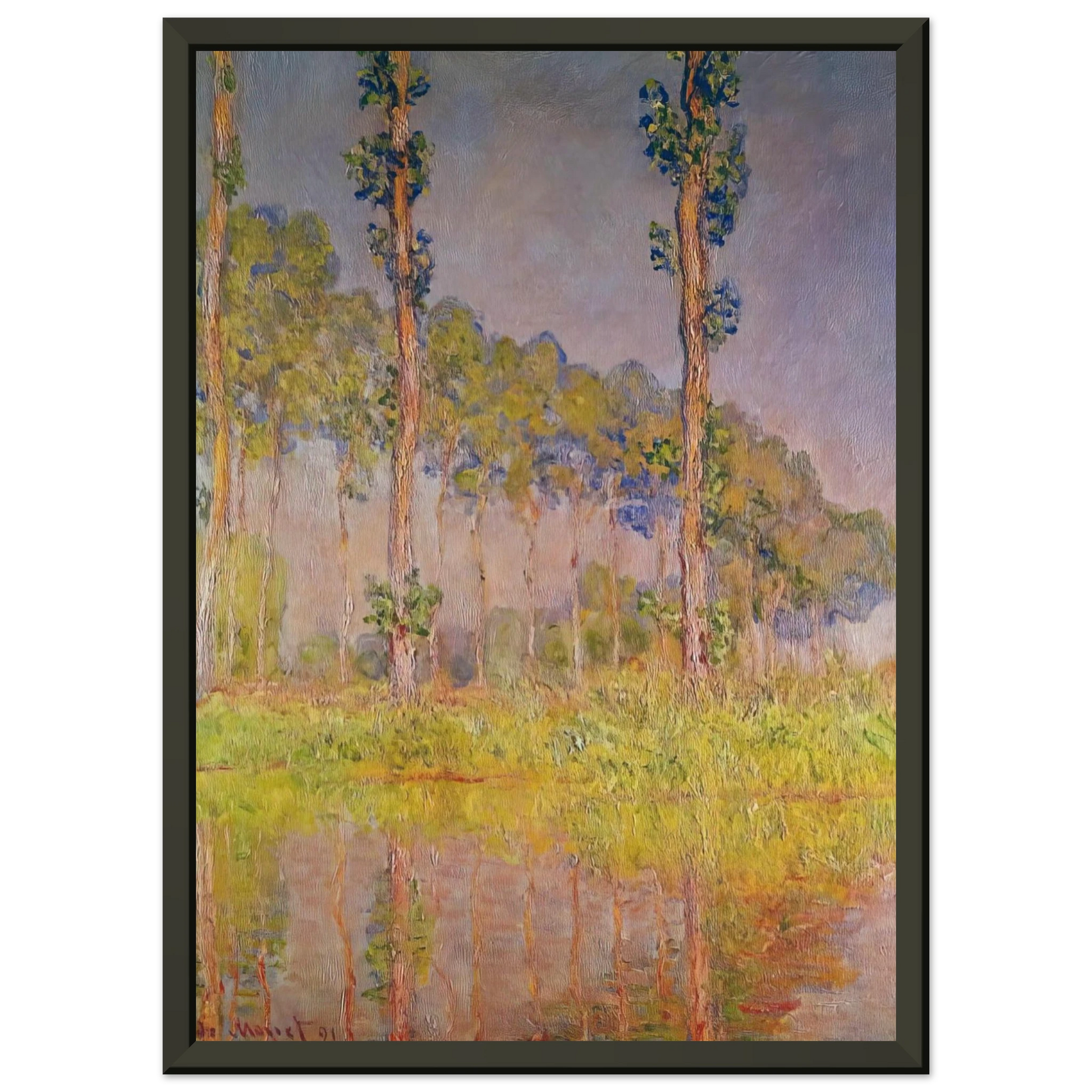 claude monet  Three Trees in Spring Framed Art Print  - Aluminum Frame - 40x50 cm / 16x20 inches