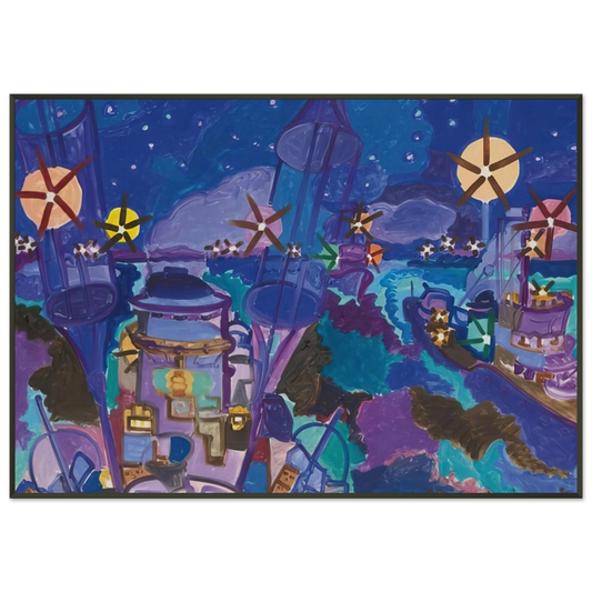 Charles Lapicque  Manuvres de nuit  1958 Framed Art Print  - Aluminum Frame - 21x29.7 cm / 8x12"