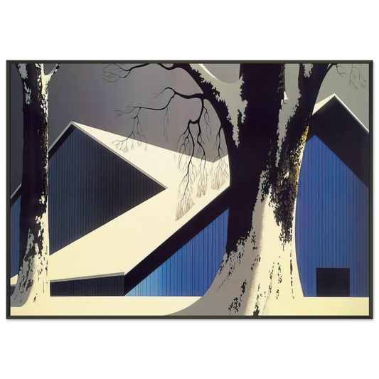 Eyvind Earle  Winter Quiet Framed Art Print  - Aluminum Frame - 21x29.7 cm / 8x12"