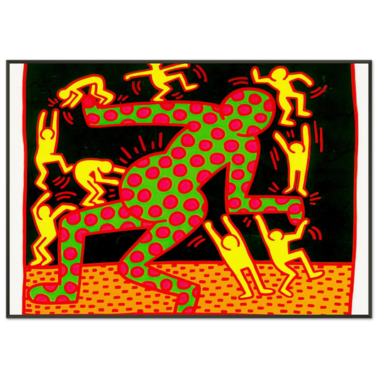 Keith Haring  UNTITLED 1983 2 Framed Art Print  - Aluminum Frame - 21x29.7 cm / 8x12"