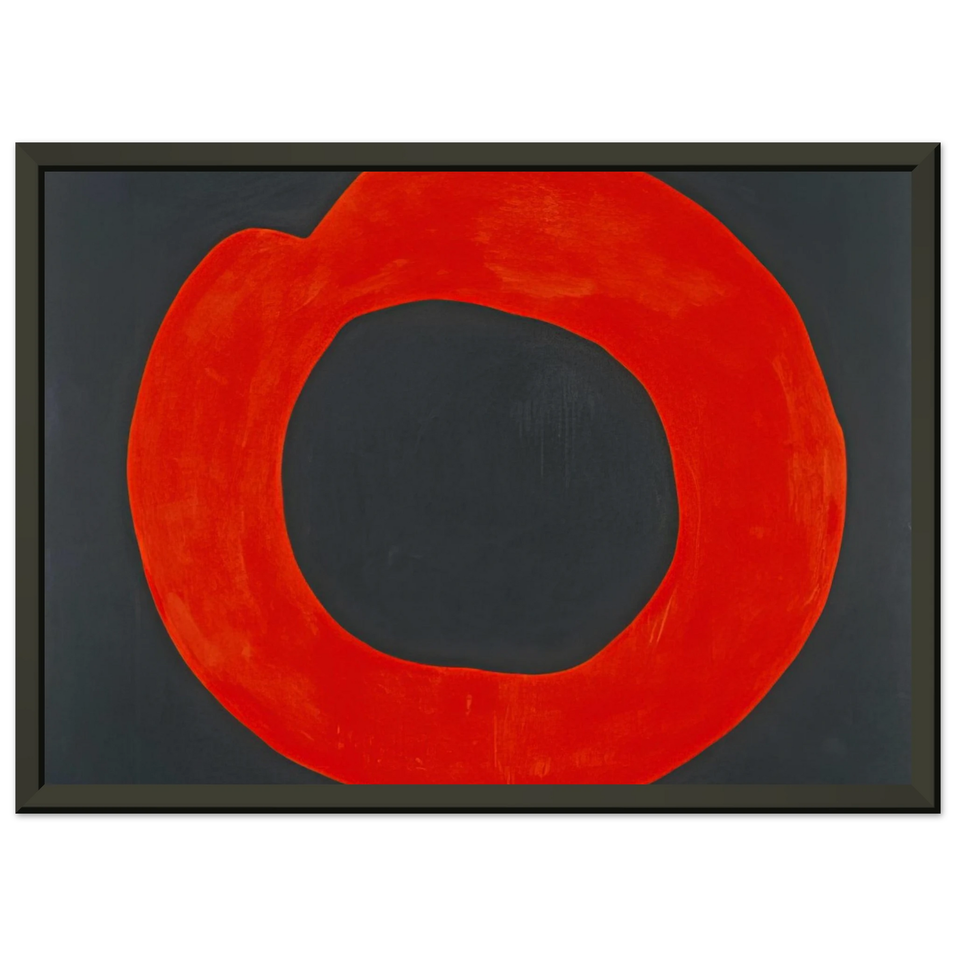 Jiro Yoshihara  Red Circle on Black  1965 Framed Art Print  - Aluminum Frame - 40x50 cm / 16x20 inches