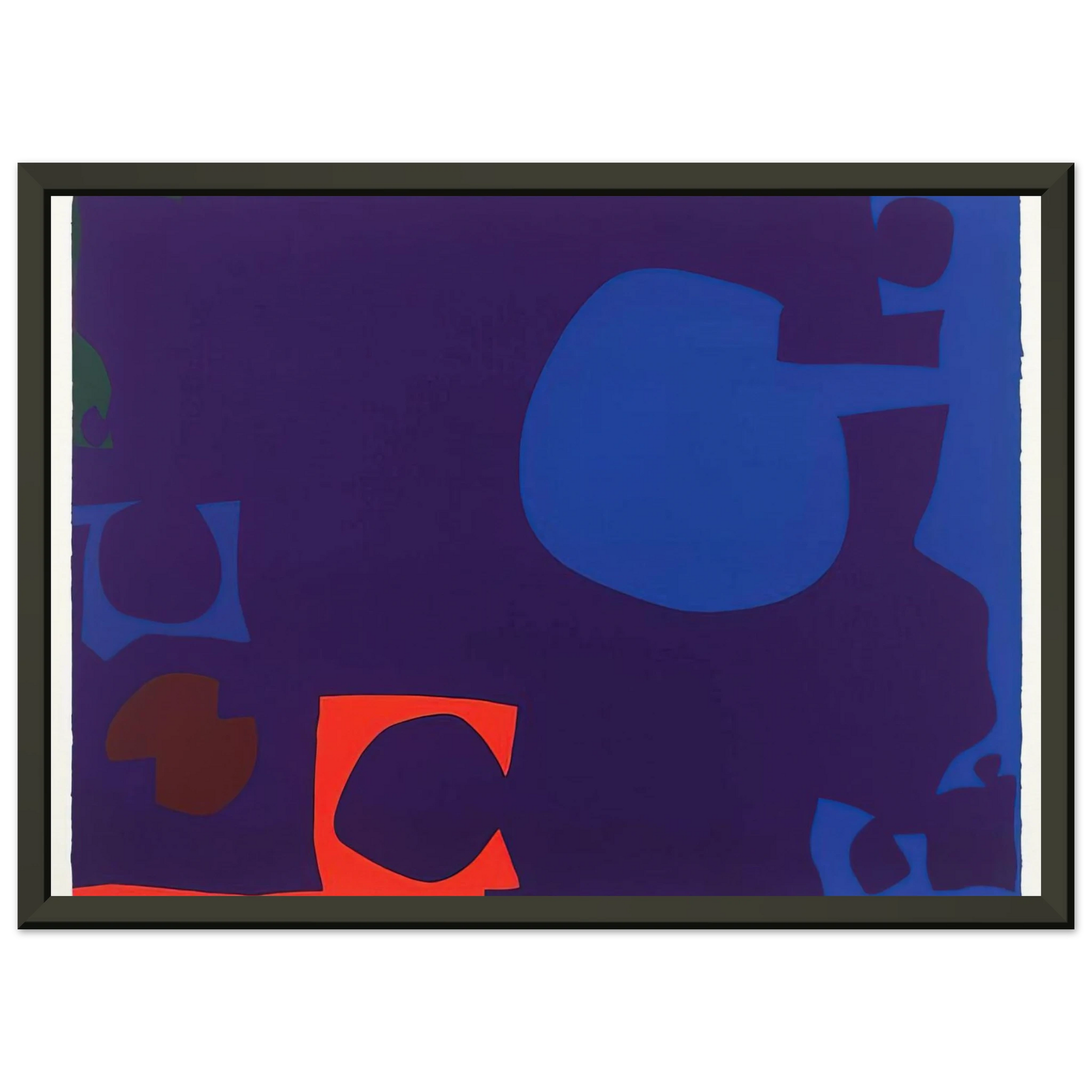 Patrick Heron  Blue and Deep Violet with Orange Brown and Green  1970 Framed Art Print  - Aluminum Frame - 60x80 cm / 24x32 inches