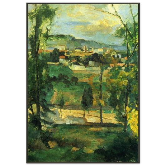 Paul Cezanne  Village behind Trees Framed Art Print  - Aluminum Frame - 21x29.7 cm / 8x12"