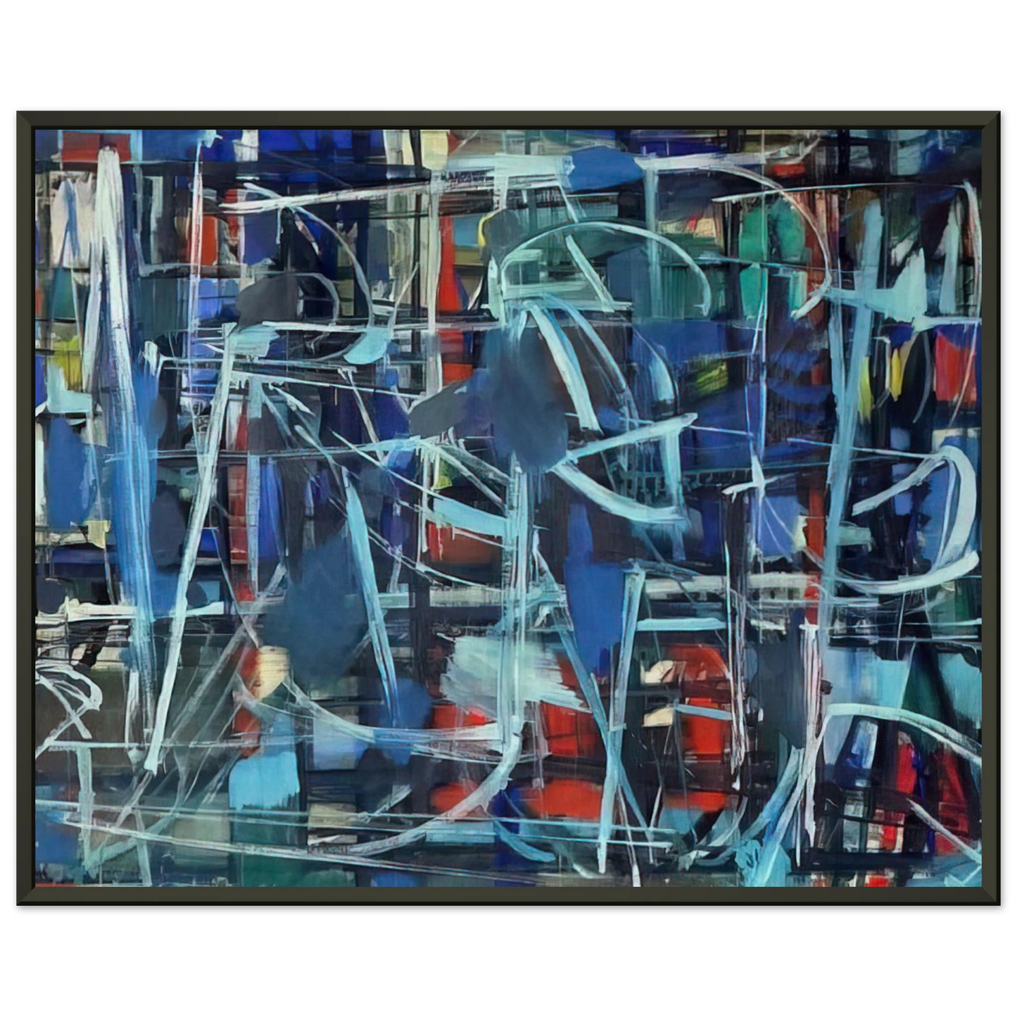 Robert Goodnough  Abstract in Blue  1950 Framed Art Print  - Aluminum Frame - 60x80 cm / 24x32 inches
