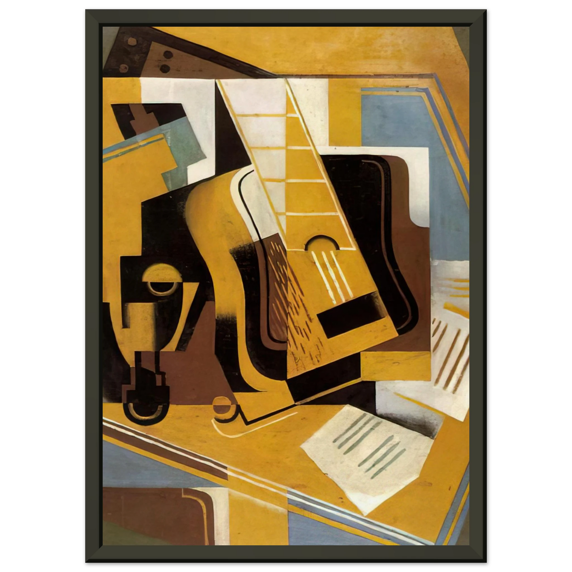Juan Gris  PHOTOGRAPH OF THE GUITAR 1918 Framed Art Print  - Aluminum Frame - 70x100 cm / 28x40 inches