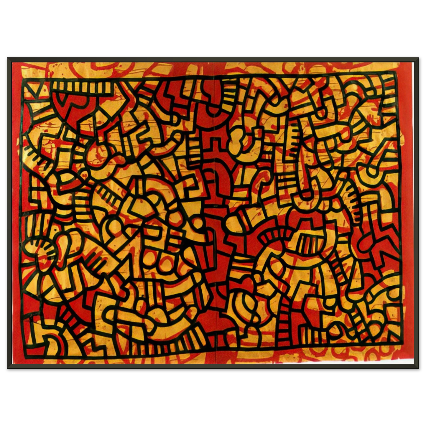 Keith Haring  UNTITLED 1979 Framed Art Print  - Aluminum Frame - 60x80 cm / 24x32 inches