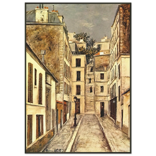Maurice Utrillo  THE PASSAGE THE DEAD END Framed Art Print  - Aluminum Frame - 21x29.7 cm / 8x12"