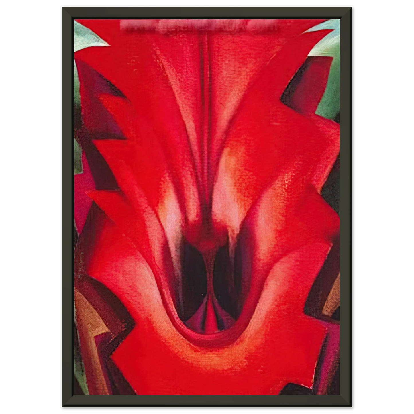 Georgia OKeeffe  Inside Red Canna Framed Art Print  - Aluminum Frame - 70x100 cm / 28x40 inches