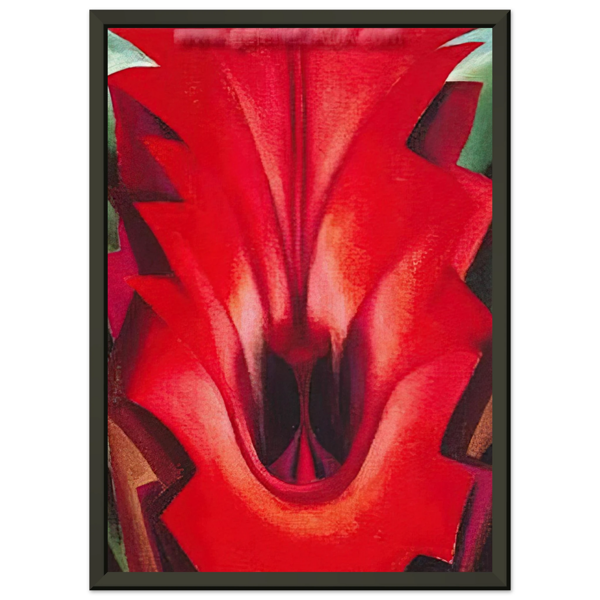 Georgia OKeeffe  Inside Red Canna Framed Art Print  - Aluminum Frame - 70x100 cm / 28x40 inches