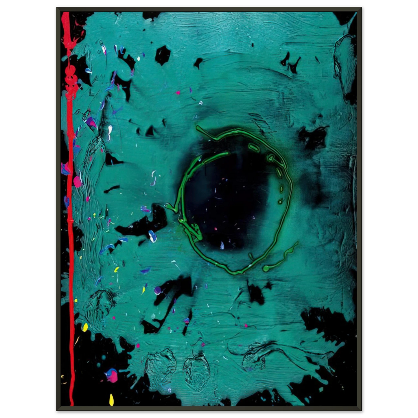 John Hoyland  Eyes That Dream  20308 Clifford Dies  2008 Framed Art Print  - Aluminum Frame - 60x80 cm / 24x32 inches