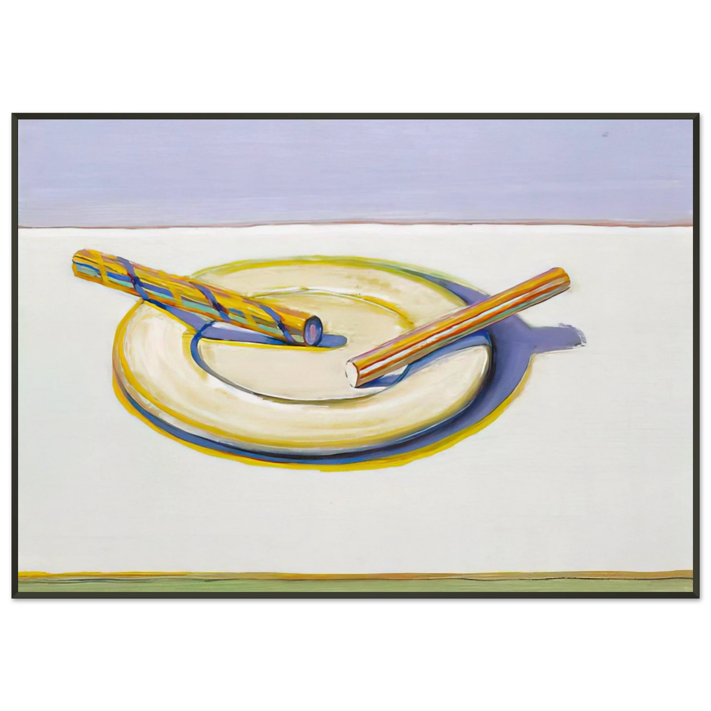 Wayne Thiebaud  Two Candy Sticks  2004 Framed Art Print  - Aluminum Frame - 21x29.7 cm / 8x12"