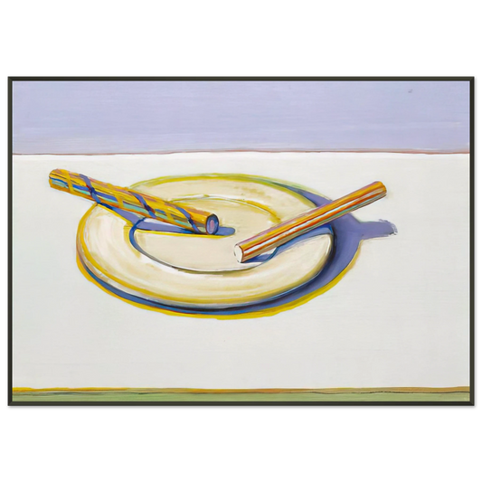 Wayne Thiebaud  Two Candy Sticks  2004 Framed Art Print  - Aluminum Frame - 21x29.7 cm / 8x12"