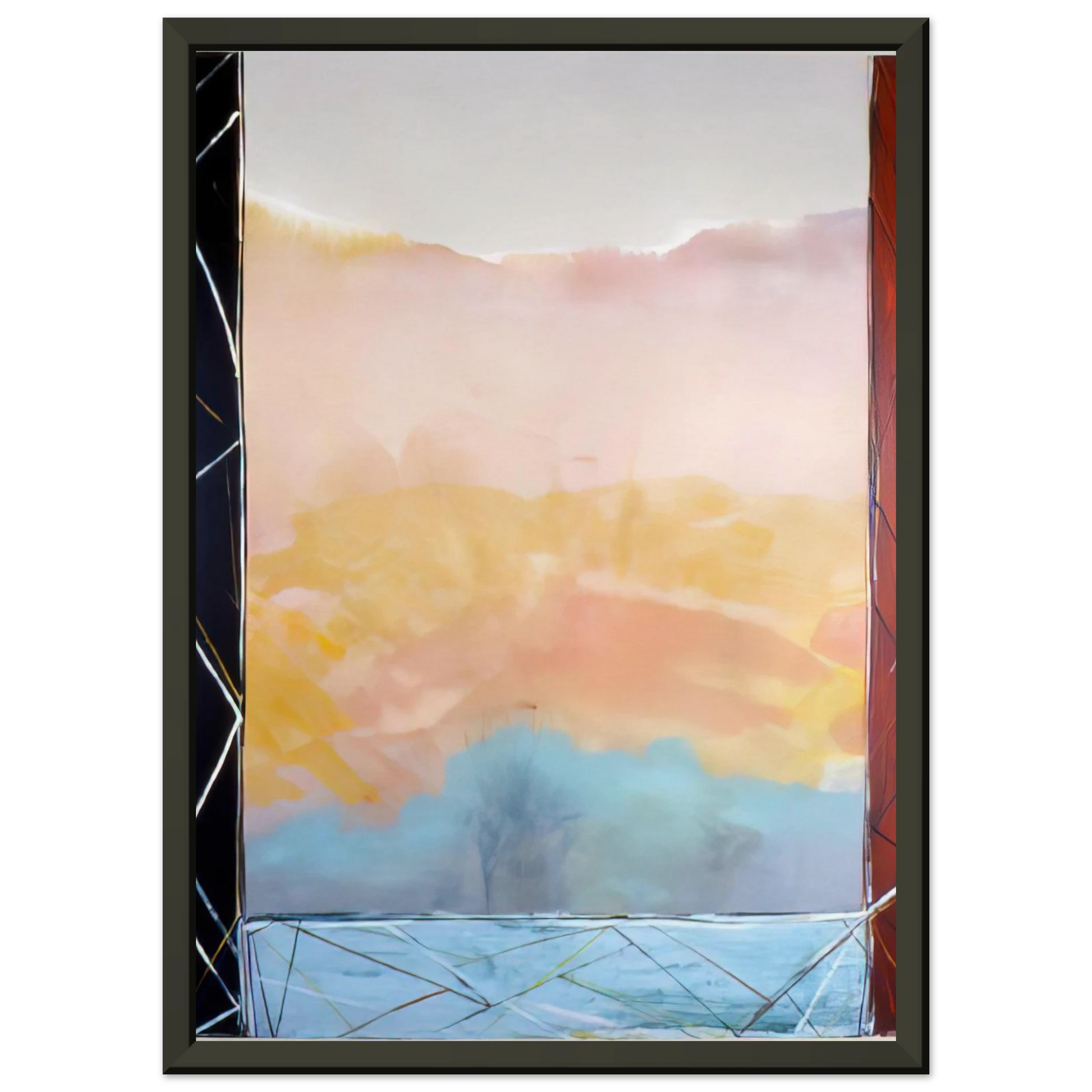 Ronnie Landfield  Where The Creek Hits The Rise  1988 Framed Art Print  - Aluminum Frame - 70x100 cm / 28x40 inches