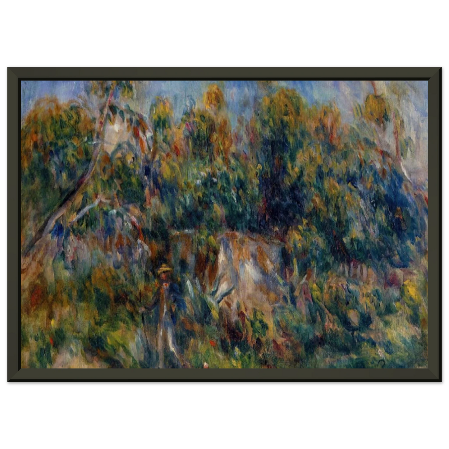 PierreAuguste Renoir  The Painter Taking a Stroll at Cagnes Framed Art Print  - Aluminum Frame - 60x80 cm / 24x32 inches