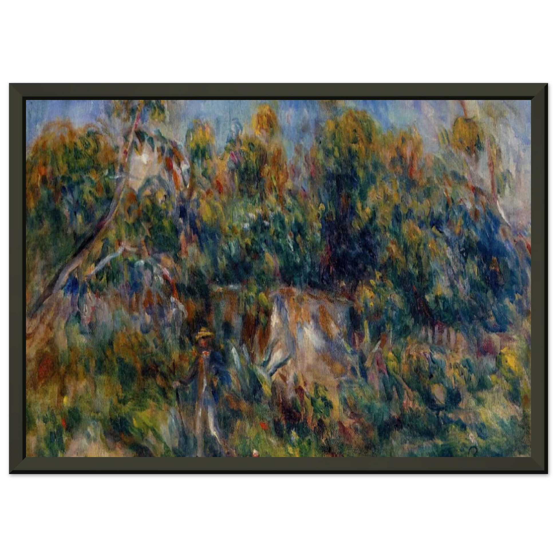 PierreAuguste Renoir  The Painter Taking a Stroll at Cagnes Framed Art Print  - Aluminum Frame - 60x80 cm / 24x32 inches