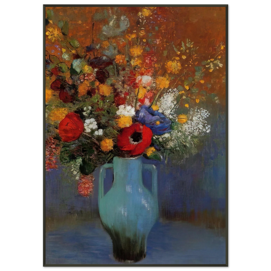 Odilon Redon  BOUQUET OF WILD FLOWERS 1 Framed Art Print  - Aluminum Frame - 21x29.7 cm / 8x12"
