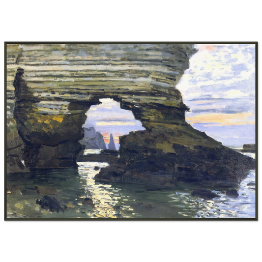 claude monet  Port d Amount Etretat Framed Art Print  - Aluminum Frame - 21x29.7 cm / 8x12"