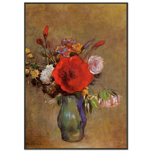Odilon Redon  VASE OF FLOWERS 11 Framed Art Print  - Aluminum Frame - 21x29.7 cm / 8x12"