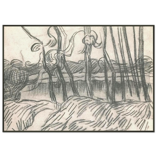Vincent van Gogh  A Row of Bare Trees Framed Art Print  - Aluminum Frame - 21x29.7 cm / 8x12"